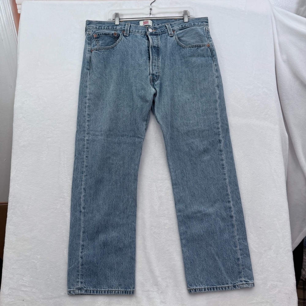 Levis 501 Jeans Mens 38x30 (36x29) Blue Original Fit Button Fly Straight Leg